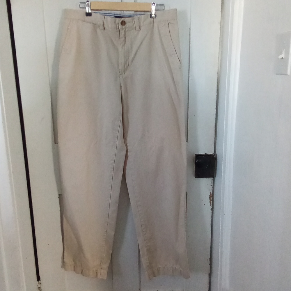 Men's Tommy Hilfiger Khaki Relaxed Fit Dress Pants Size 34x34 Y2K